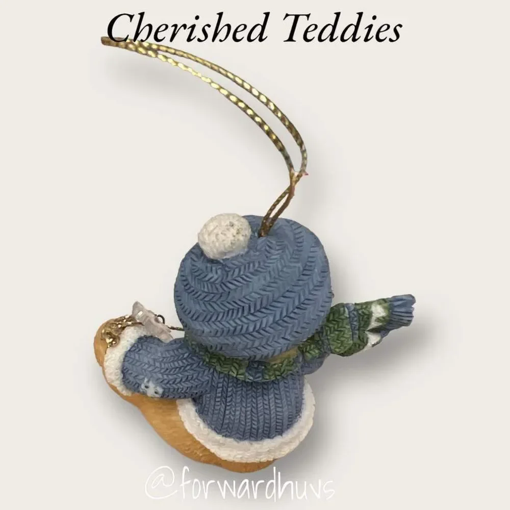 Cherished Teddies Bear With Dangling Snowflakes 1997 Ornament #272175